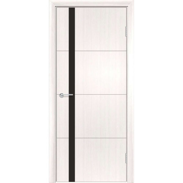 Межкомнатная дверь M58, Лиственница беленая, Лакобель черный