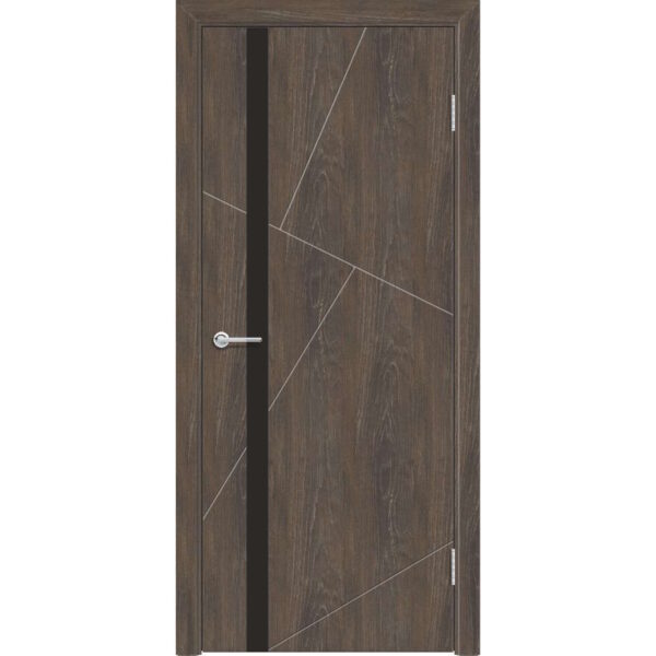 Межкомнатная дверь M63, Корица, Лакобель черный