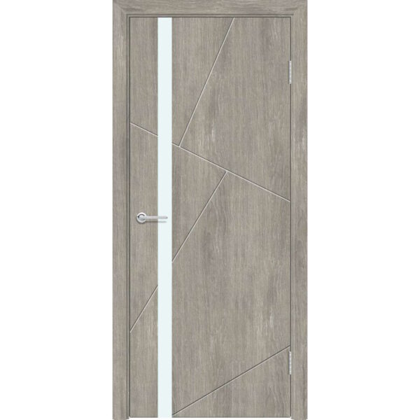 Межкомнатная дверь M63, Седой, Лакобель белый