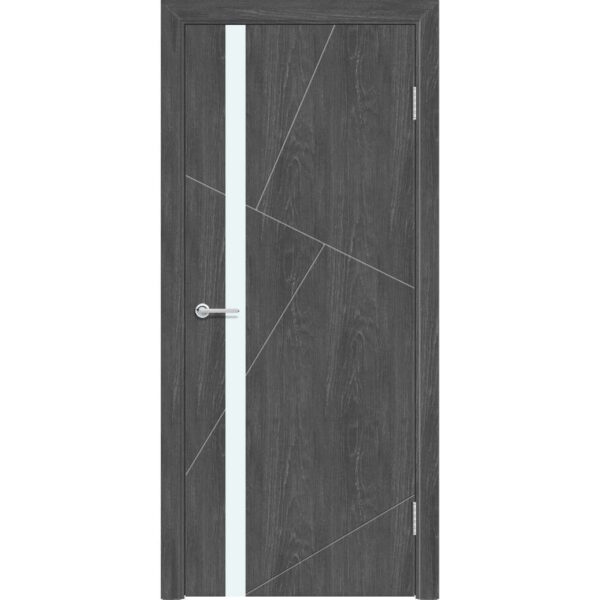 Межкомнатная дверь M63, Графит, Лакобель белый