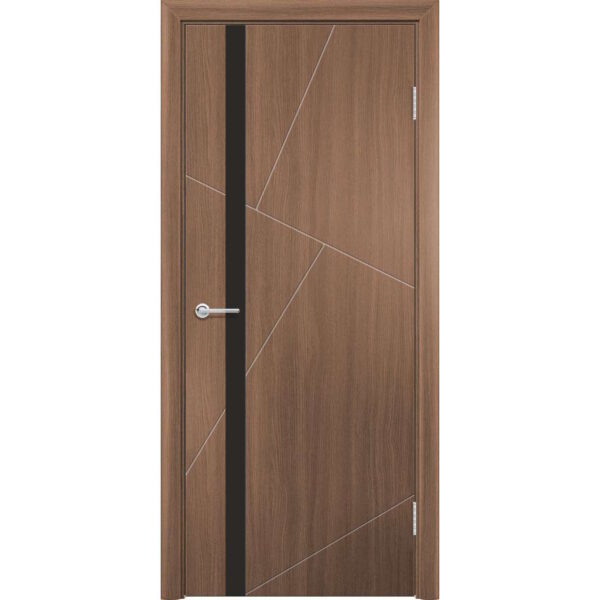 Межкомнатная дверь M63, Орех королевский, Лакобель черный