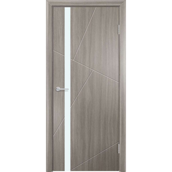Межкомнатная дверь M63, Дуб дымчатый, Лакобель белый