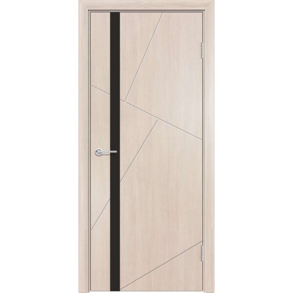 Межкомнатная дверь M63, Лиственница кремовая, Лакобель черный