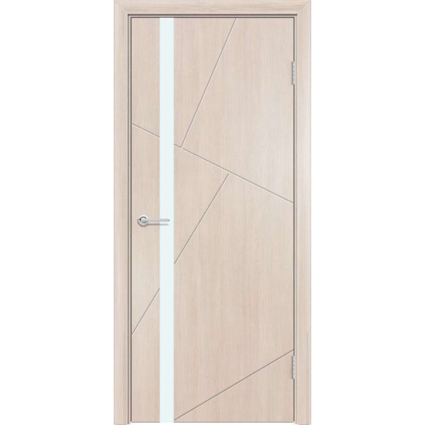 Межкомнатная дверь M63, Лиственница кремовая, Лакобель белый