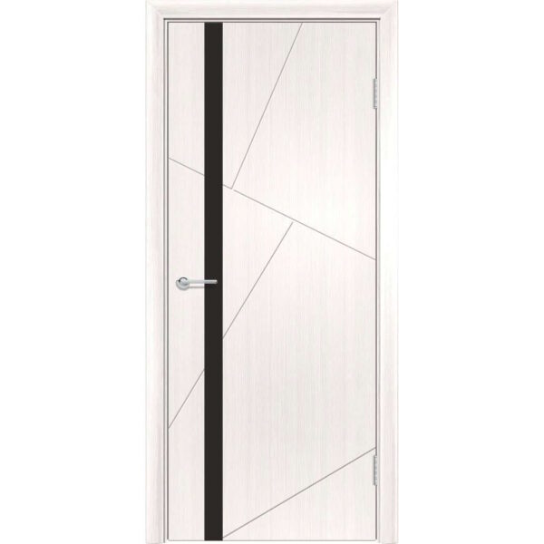 Межкомнатная дверь M63, Лиственница беленая, Лакобель черный
