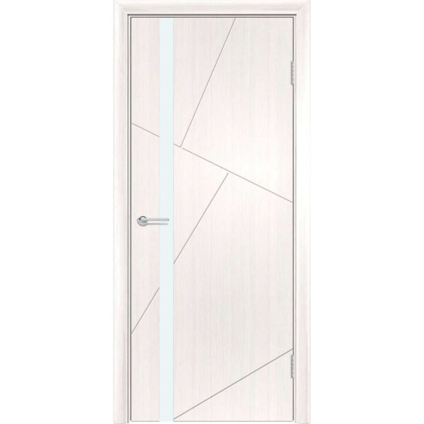 Межкомнатная дверь M63, Лиственница беленая, Лакобель белый