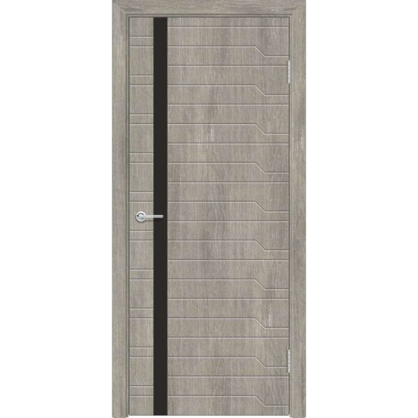 Межкомнатная дверь M62, Седой, Лакобель черный