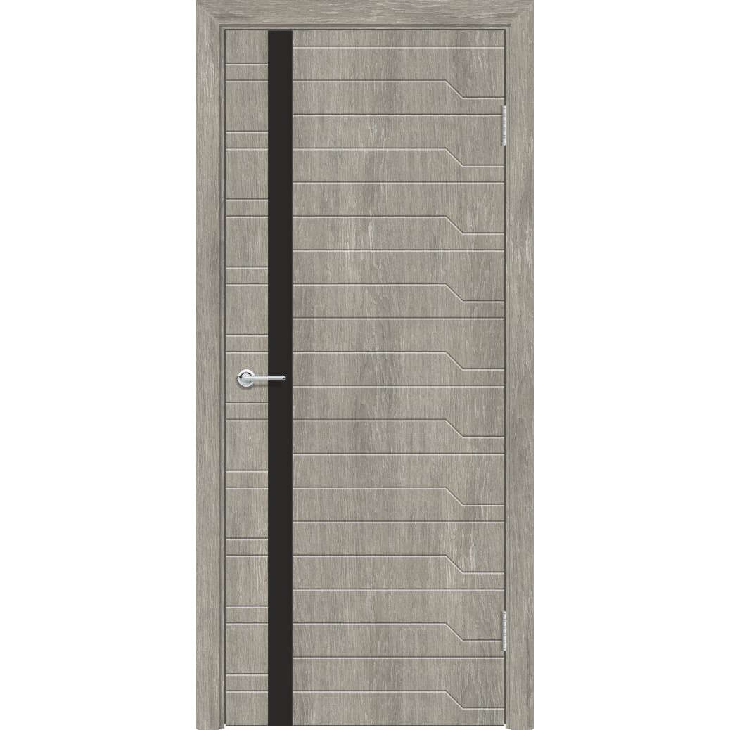 Межкомнатная дверь M62, Седой, Лакобель черный