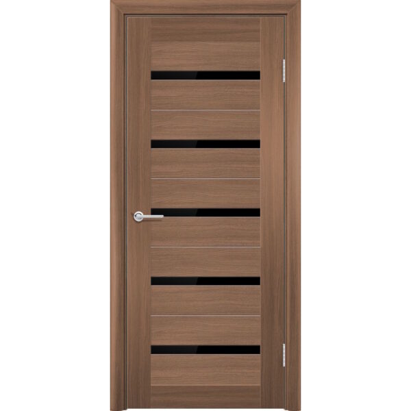 Межкомнатная дверь Т1, Орех королевский, Лакобель черный