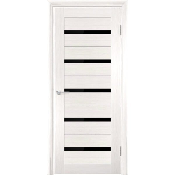 Межкомнатная дверь Т1, Лиственница беленая, Лакобель черный