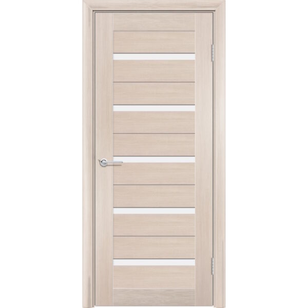 Межкомнатная дверь Т1, Лиственница кремовая, Белое матовое