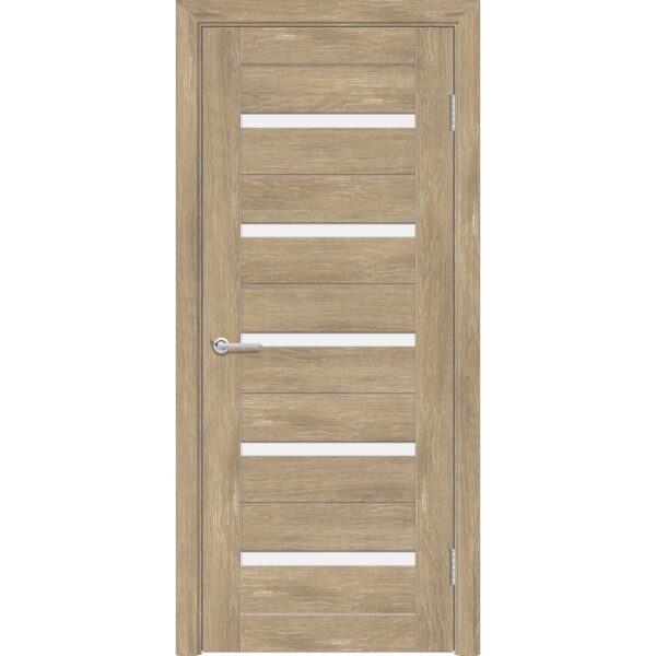 Межкомнатная дверь Т1, Дуб шале, Белое матовое