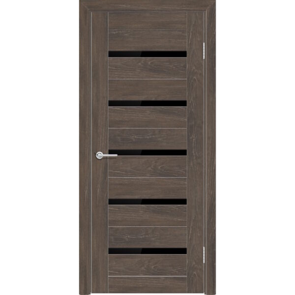 Межкомнатная дверь Т1, Дуб корица, Лакобель черный