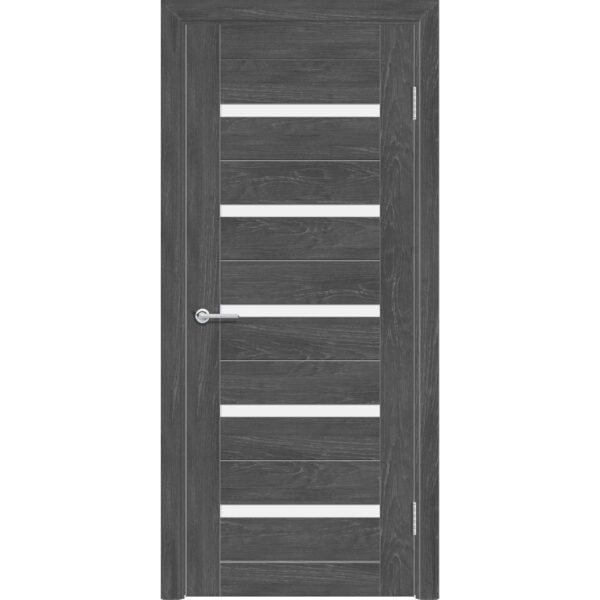 Межкомнатная дверь Т1, Дуб графит, Белое матовое