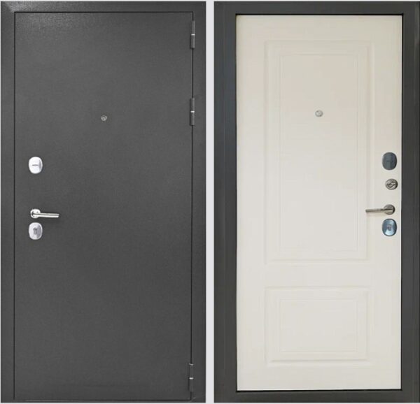 Входная дверь Стайл Т90 Букле черный/Белое дерево — изображение 4