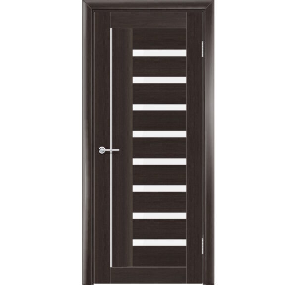 Межкомнатная дверь Т3, Орех темный рифленый, Белое матовое