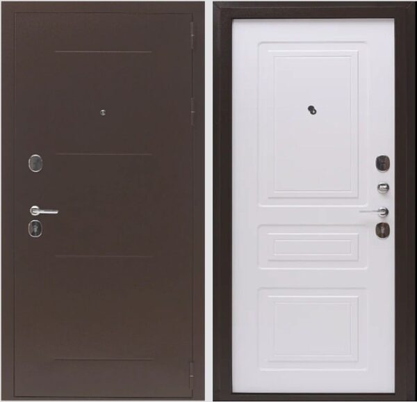 Входная дверь Стайл Т90 Медный антик/Белое дерево