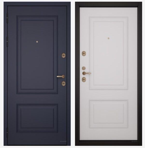 Входные двери Вандрафт Верба синий /Верба белый