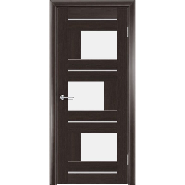 Межкомнатная дверь Т5, Орех темный рифленый, Белое матовое