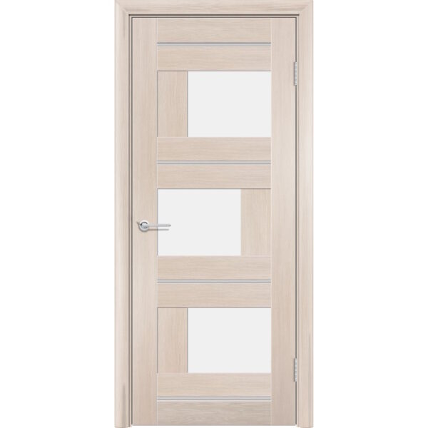 Межкомнатная дверь Т5, Лиственница кремовая, Белое матовое