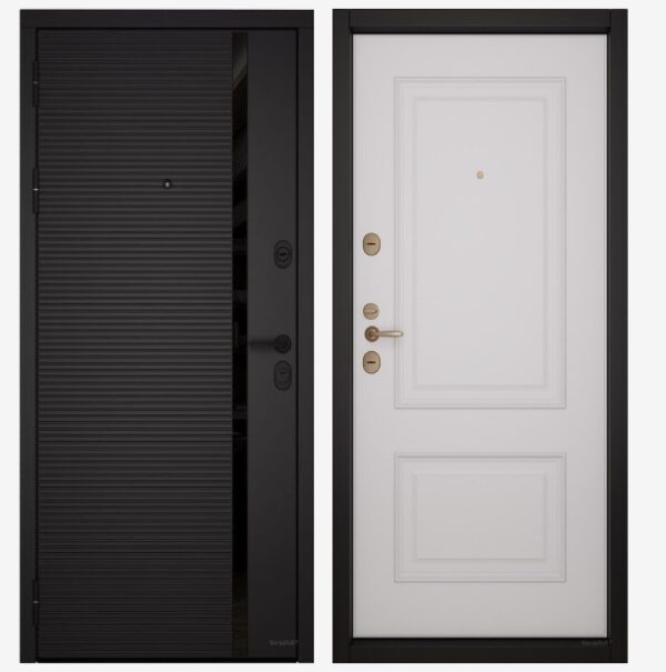 Входные двери Вандрафт Маяк антрацит /Верба белый