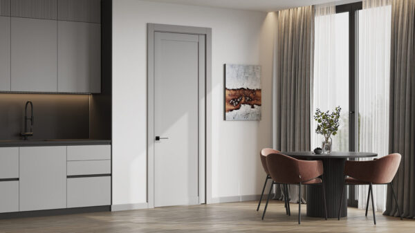 Межкомнатная дверь HAUSDOORS Модель FL 3, Шеллак серый — изображение 2