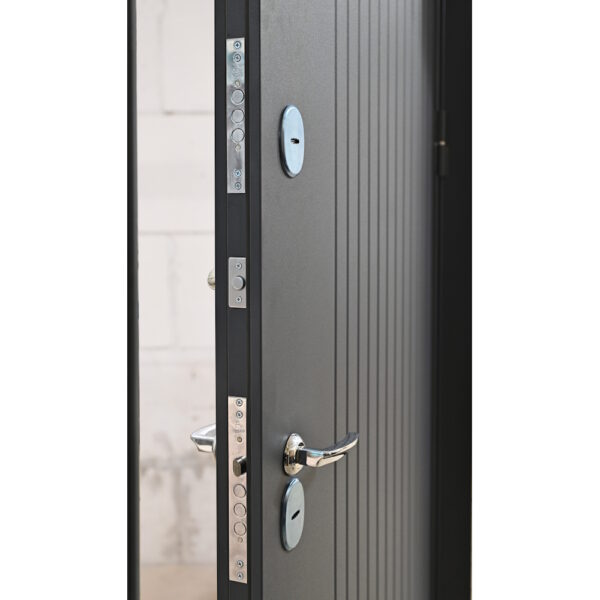 Входная дверь с терморазрывом Экотермо Муар графит/Велютто бьянко — изображение 2