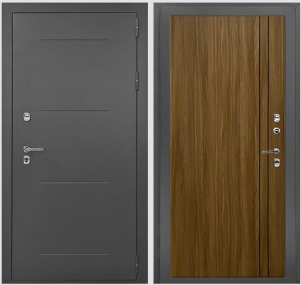 Входная дверь с терморазрывом Термо Серебро К7 Дуб сиена