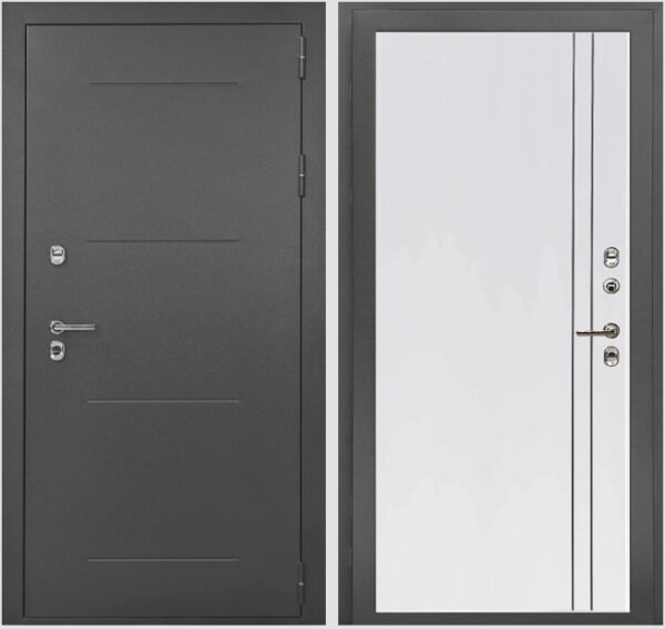 Входная дверь с терморазрывом Термо Серебро К7 Велютто бьянко