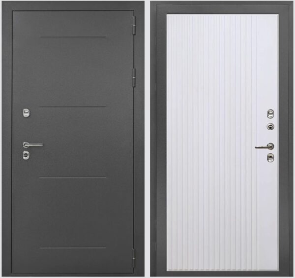 Входная дверь с терморазрывом Термо Серебро К5 Велютто Бьянко