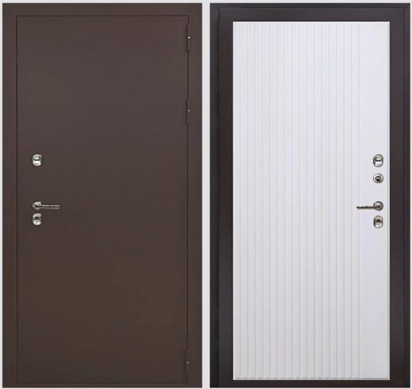 Входная дверь с терморазрывом Термо Медь К5 Велютто Бьянко