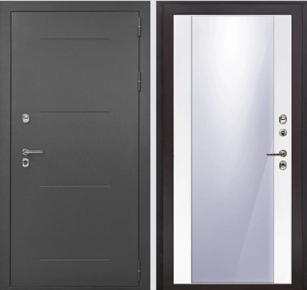 Входная дверь с терморазрывом Термо Серебро К9 Велютто бьянко