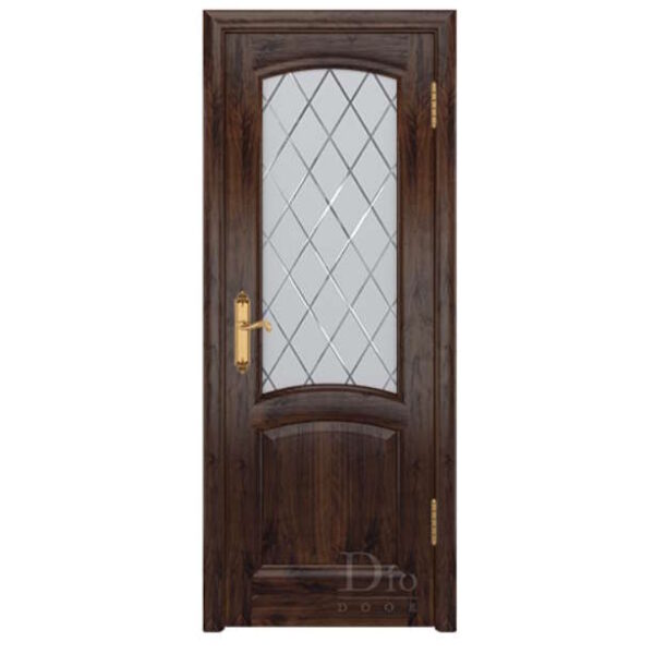 Межкомнатная дверь ДИОдор Ровере Тонированый американский орех Со стеклом