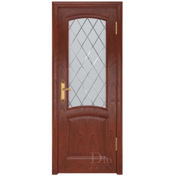 Межкомнатная дверь ДИОдор Ровере Красное дерево Со стеклом