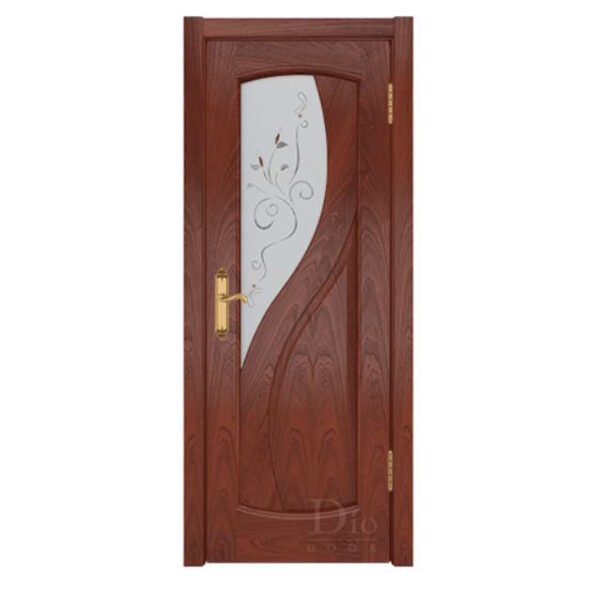 Межкомнатная дверь ДИОдор Диона-1 красное дерево Со стеклом