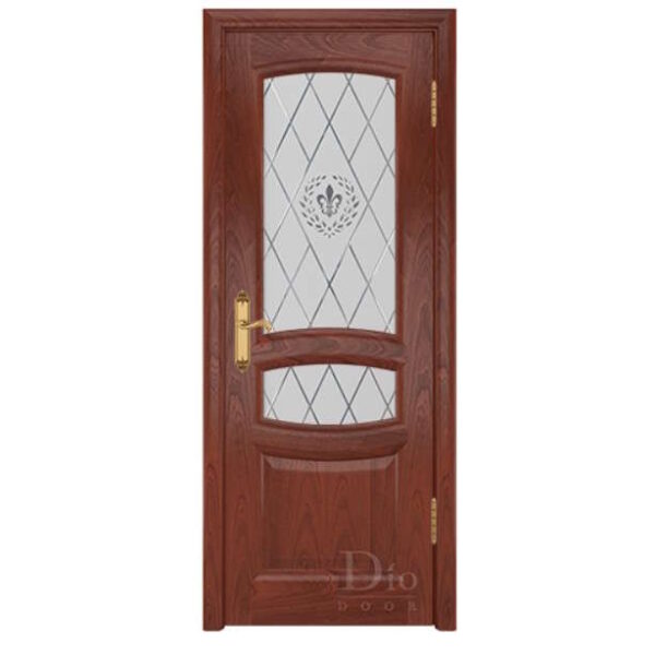 Межкомнатная дверь ДИОдор Сантанелла красное дерево Со стеклом