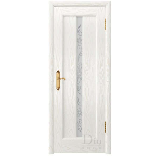 Межкомнатная дверь ДИОдор Миланика 2 Ясень белый Со стеклом