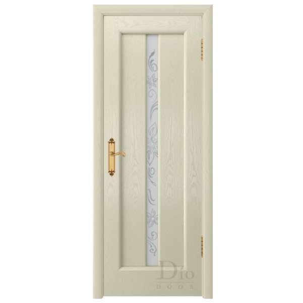 Межкомнатная дверь ДИОдор Миланика 2 Ясень слоновая кость Со стеклом