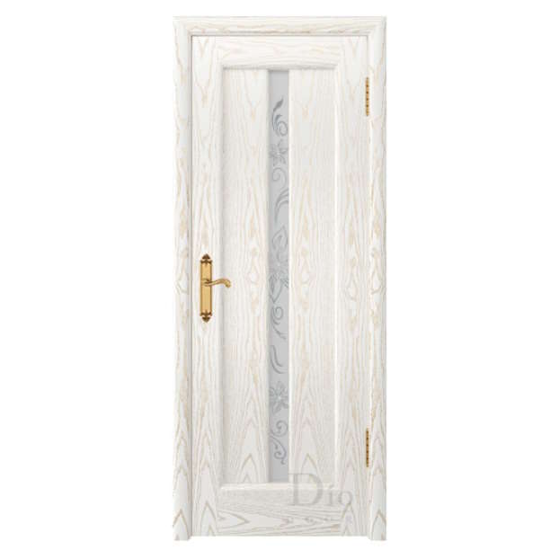 Межкомнатная дверь ДИОдор Миланика 2 Ясень белый золото Со стеклом