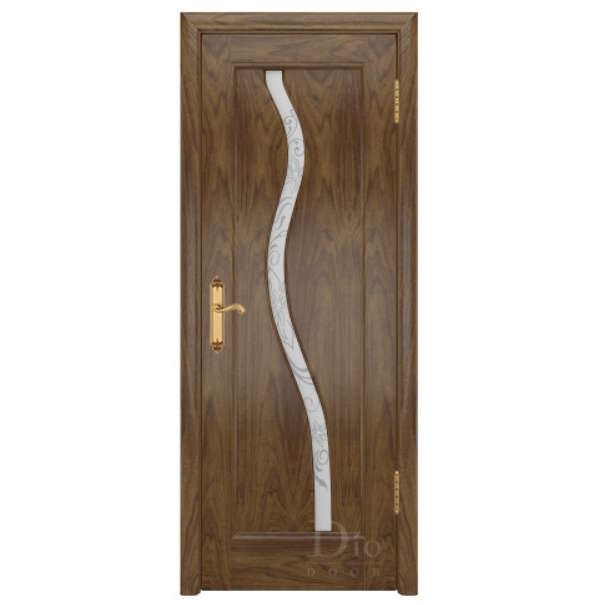 Межкомнатная дверь ДИОдор Миланика 4 Американский орех Со стеклом