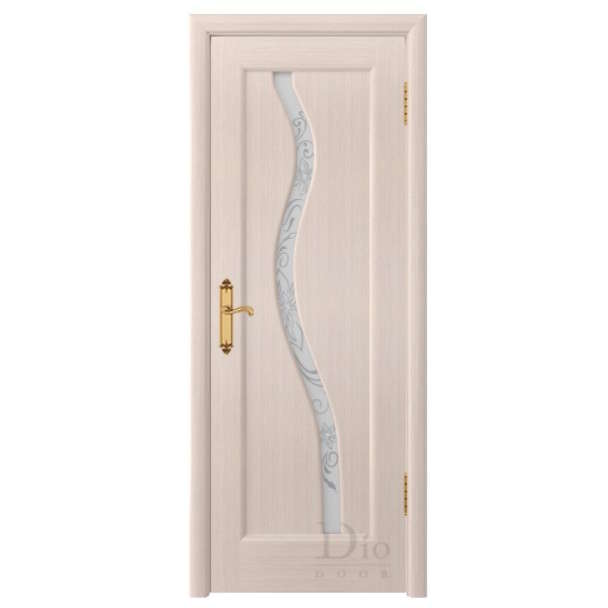 Межкомнатная дверь ДИОдор Миланика 4 Беленый дуб Со стеклом