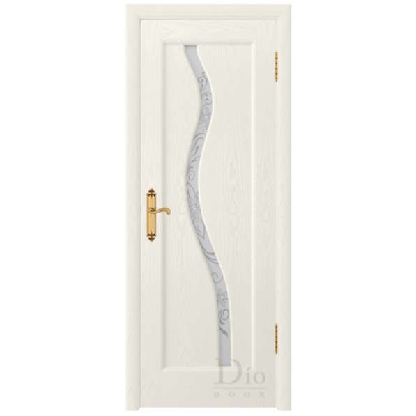Межкомнатная дверь ДИОдор Миланика 4 Ясень жасмин Со стеклом