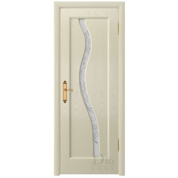 Межкомнатная дверь ДИОдор Миланика 4 Ясень слоновая кость Со стеклом