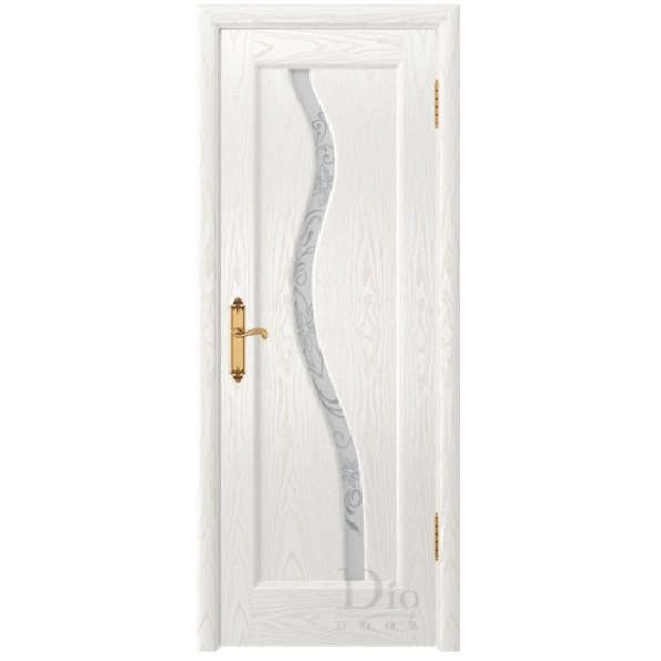 Межкомнатная дверь ДИОдор Миланика 4 Ясень белый Со стеклом