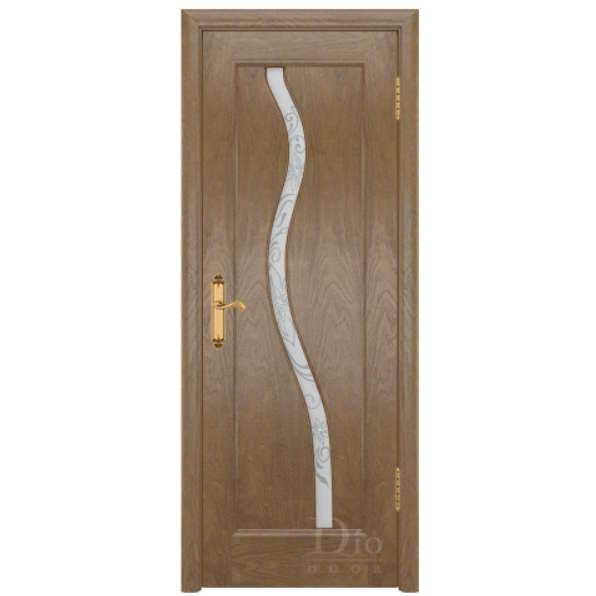 Межкомнатная дверь ДИОдор Миланика 4 Дуб американский светлый Со стеклом