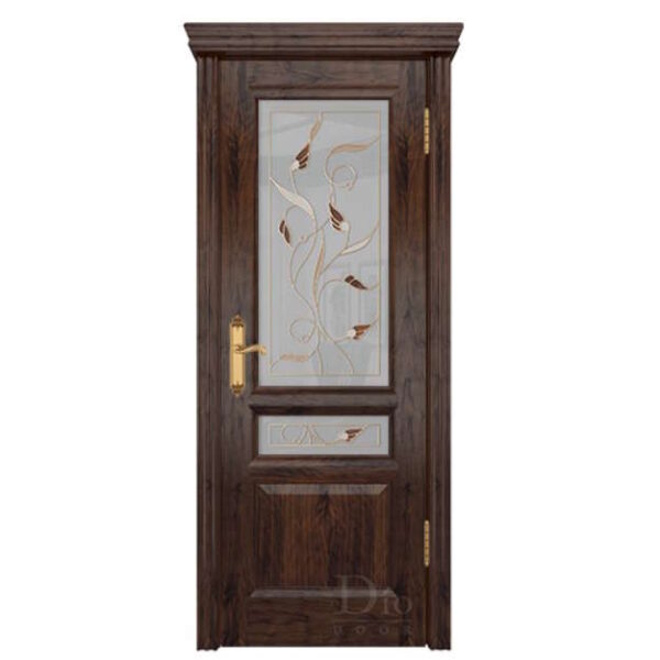 Межкомнатная дверь ДИОдор Онтарио 2  Тонированый американский орех  Со стеклом