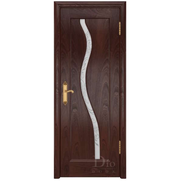 Межкомнатная дверь ДИОдор Миланика 4 Тёмное красное дерево Со стеклом