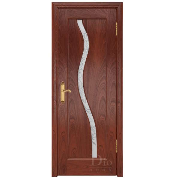Межкомнатная дверь ДИОдор Миланика 4 Красное дерево Со стеклом