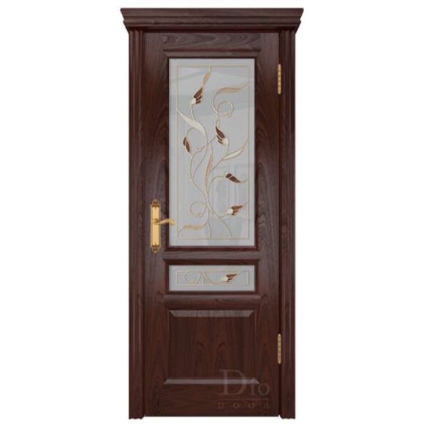 Межкомнатная дверь ДИОдор Онтарио 2  Тёмное красное дерево Со стеклом