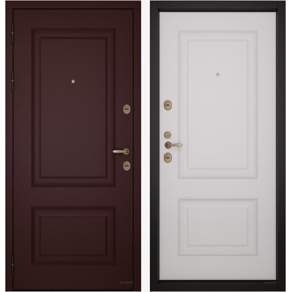 Входные двери Вандрафт Верба бордо/Верба белый